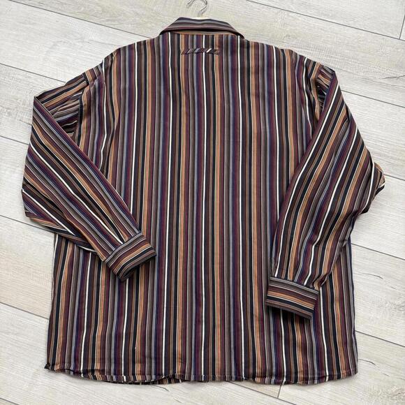 VTG Signum Striped Button-Up Shirt XL Multicolor Long Sleeve Cotton Germany Made - Picture 8 of 12